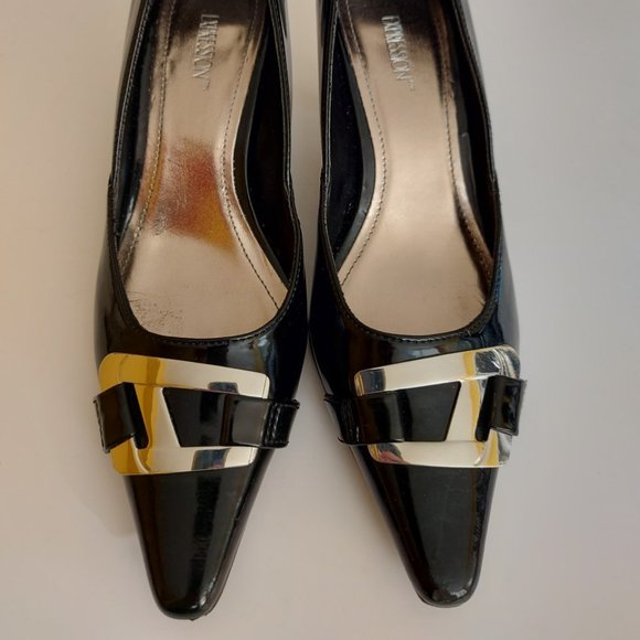 Black Patent Heels With Silver Buckle - Picture 8 of 13